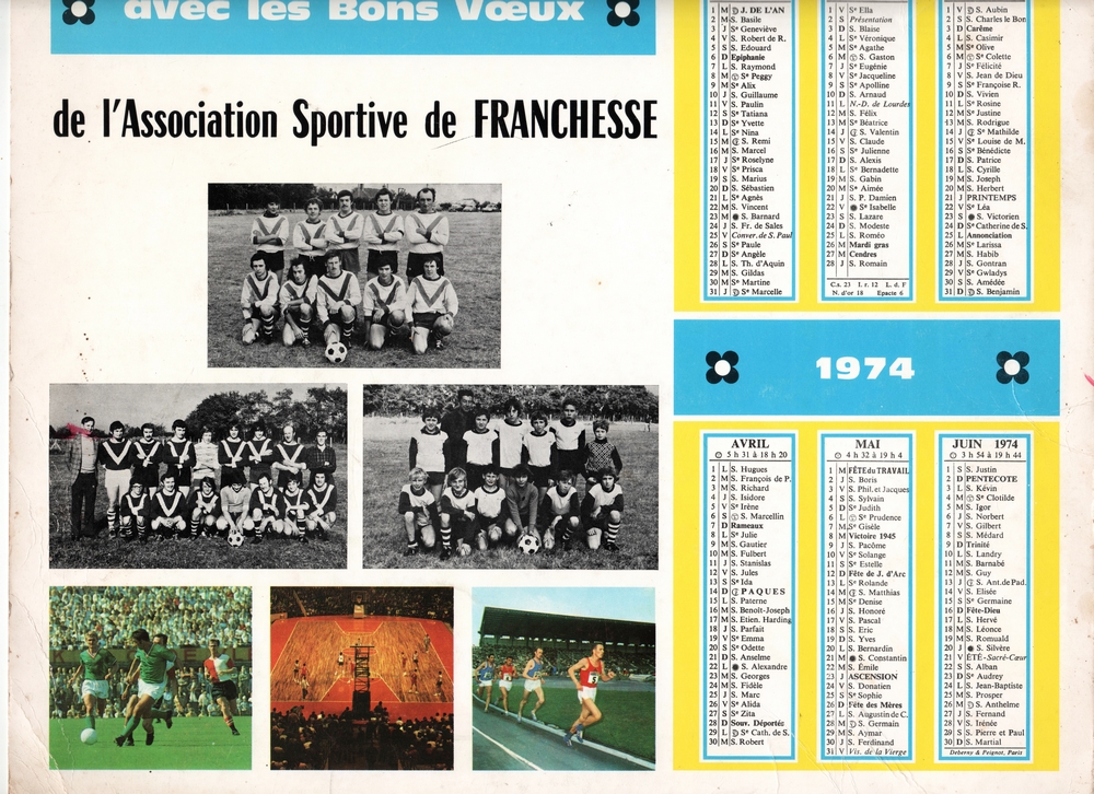 calendrier 1974