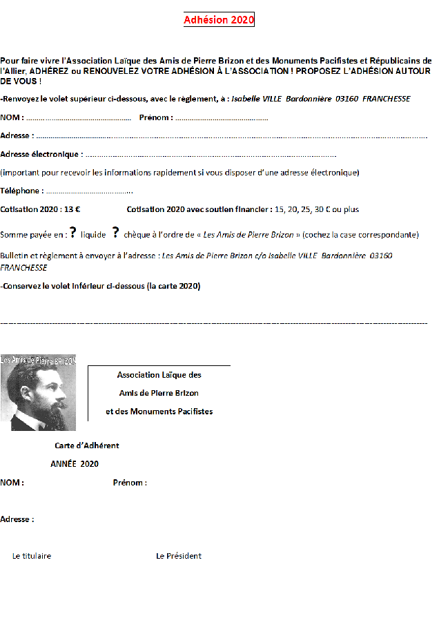Association Laique Des Amis De Pierre Brizon