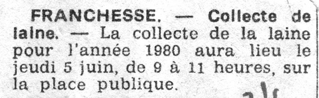 collecte de laine 03 06 1980