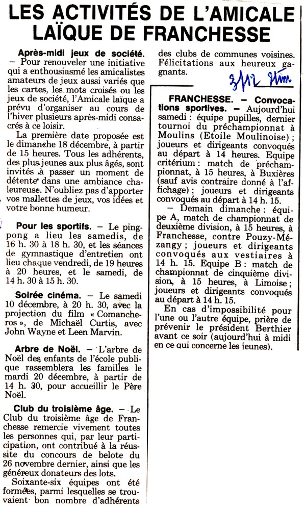 amicale decembre 1983