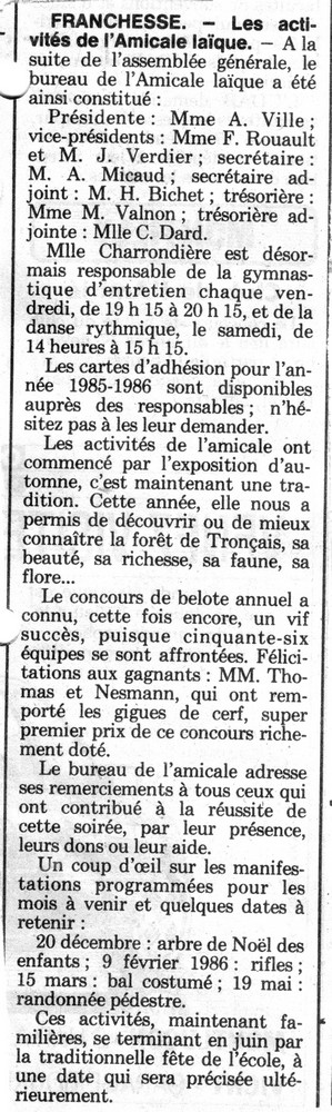 amicale 7 novembre 1985