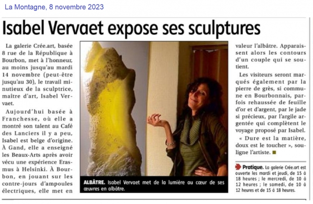 Isabel Vervaet expose ses sculptures - La Montagne du 8 novembre 2023