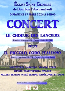Concert du Chœur des Lanciers à Bourbon l&#039;Archambault, 17 mars 2024